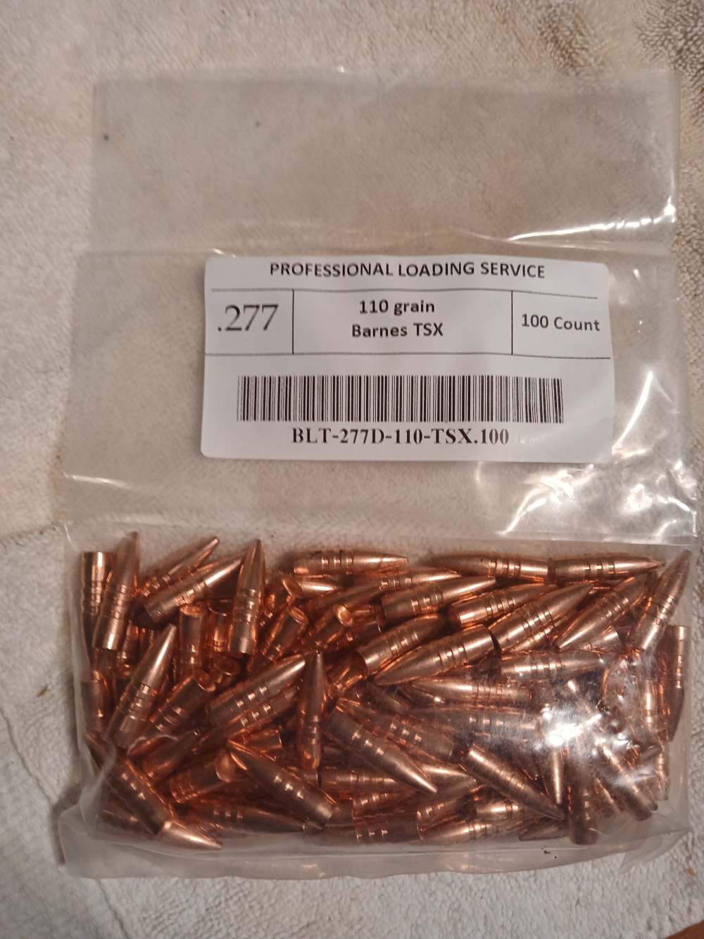 270 Cal =.277 Cal Bullets 110 Gr 100ct Barnes TSX solid copper hollow point-img-0