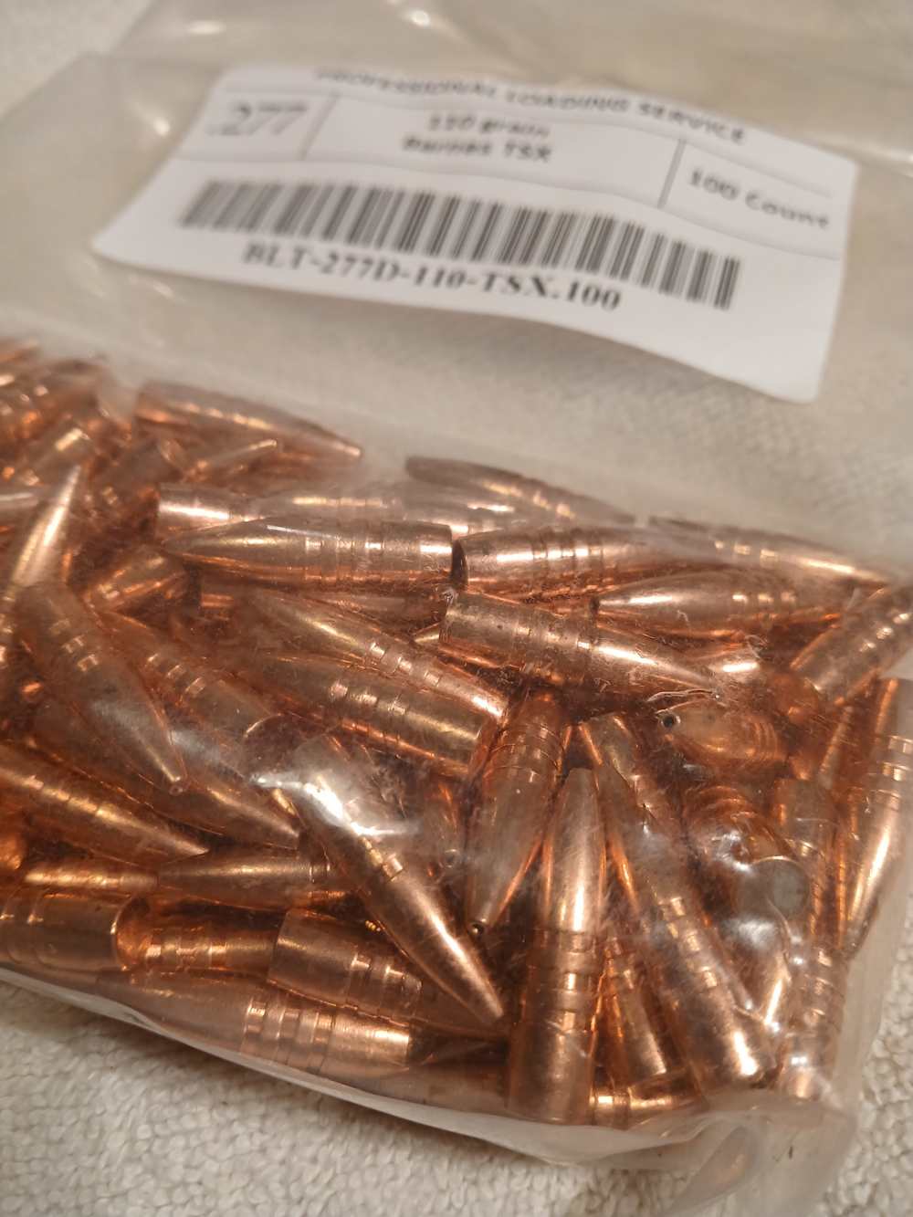 270 Cal =.277 Cal Bullets 110 Gr 100ct Barnes TSX solid copper hollow point-img-3