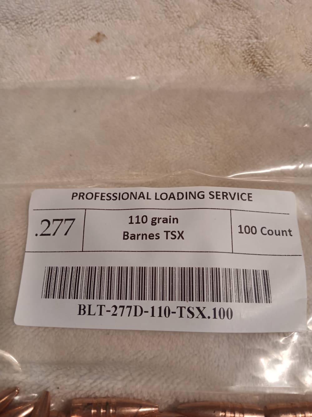 270 Cal =.277 Cal Bullets 110 Gr 100ct Barnes TSX solid copper hollow point-img-1