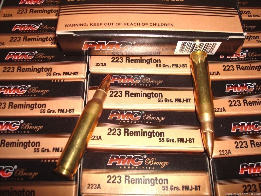 1000 PMC FMJ 55 grain FMJ .223 Factory NEW Bronze Ammo 223A-img-1