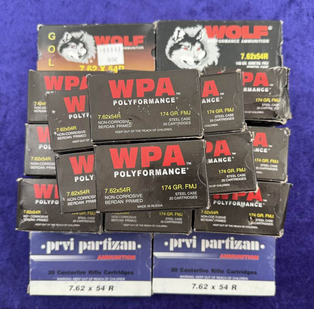 560 Round Lot Mixed 7.62x54R Non-Corrosive Ammo Wolf WPA PRVI 54 R Mosin-img-0