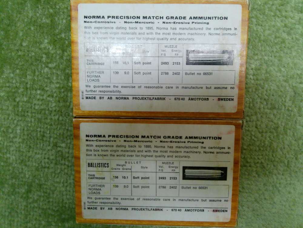Norma 6.5X55 Swedish 158gr SPRN 40 Total Factory Rounds-img-2