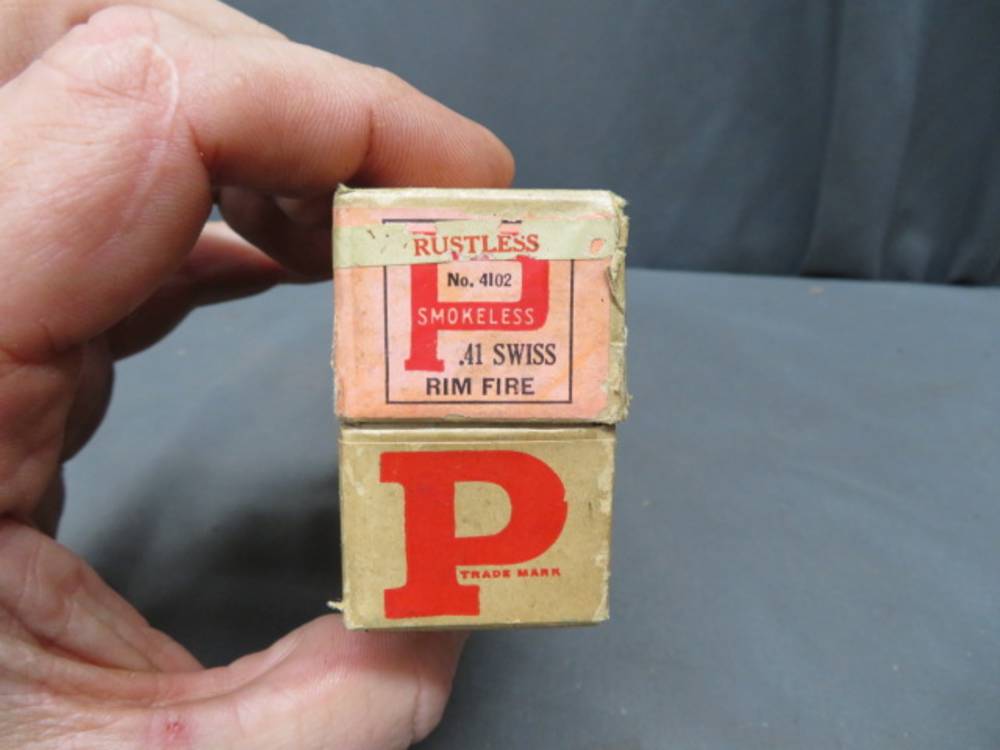 VINTAGE BOX PETERS CARTRIDGE COMPANY .41 SWISS RIMFIRE AMMO-img-5