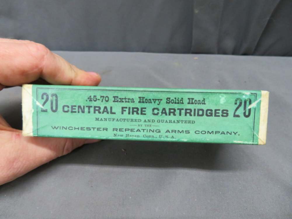 SEALED VINTAGE BOX WINCHESTER .45-70 GOVERNMENT AMMO-BEAUTIFUL LABEL-img-1