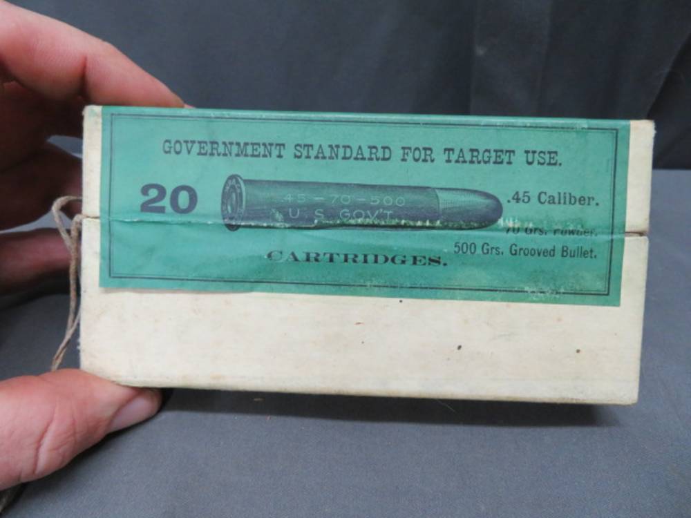 SEALED VINTAGE BOX WINCHESTER .45-70 GOVERNMENT AMMO-BEAUTIFUL LABEL-img-2