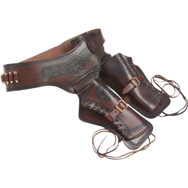 Old West Double Rig Holster +24 Replica Bullets-img-0