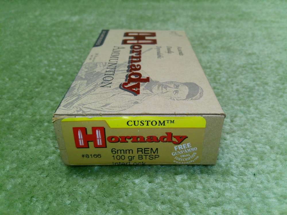 Hornady Custom 6mm Remington 100gr BTSP Interlock 20 Factory Rounds-img-0