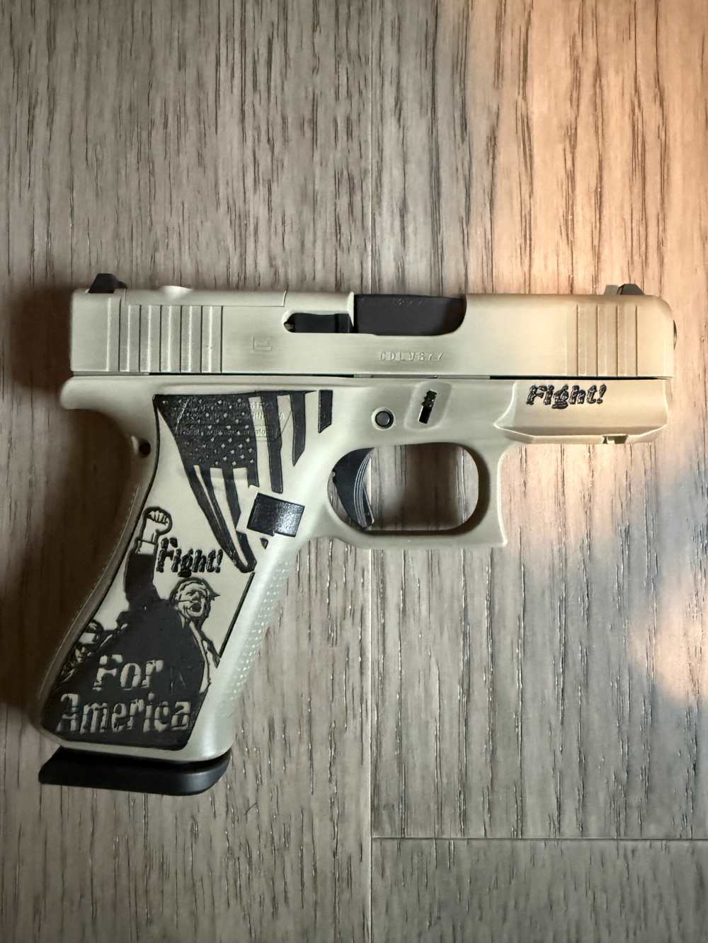 Glock 43X MOS Trump MAGA Fight for America-img-0