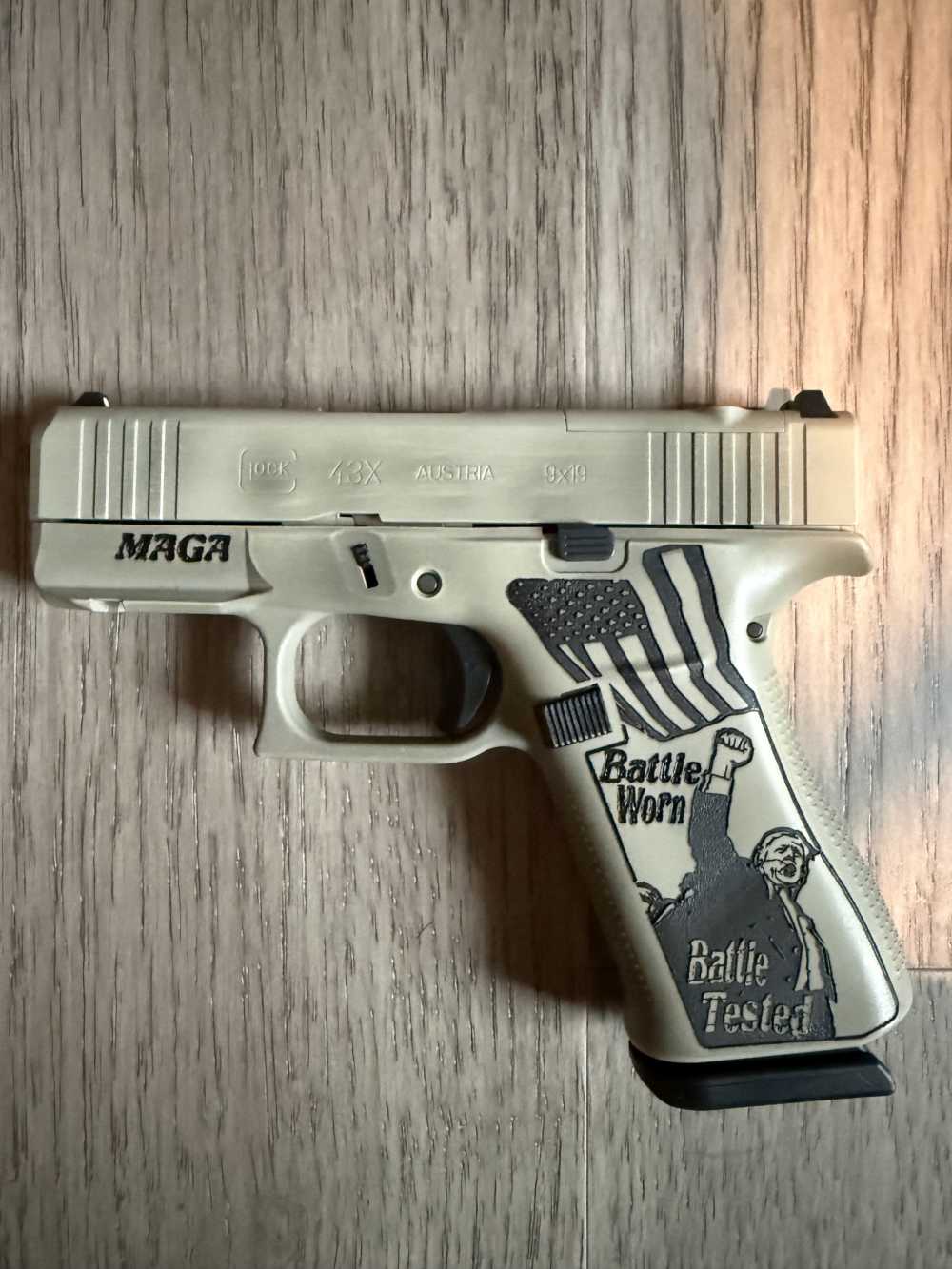 Glock 43X MOS Trump MAGA Fight for America-img-1