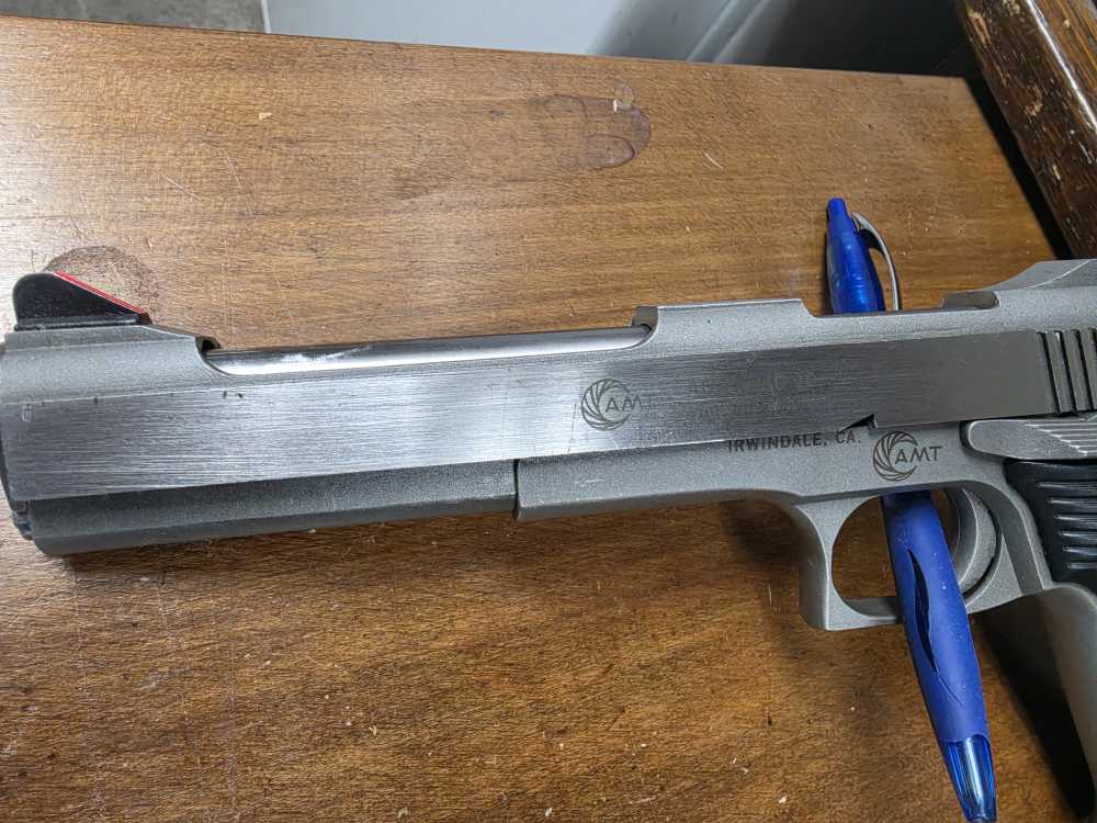 AMT Auto Mag 22 Mag Semi Automatic Stainless Pistol-img-3