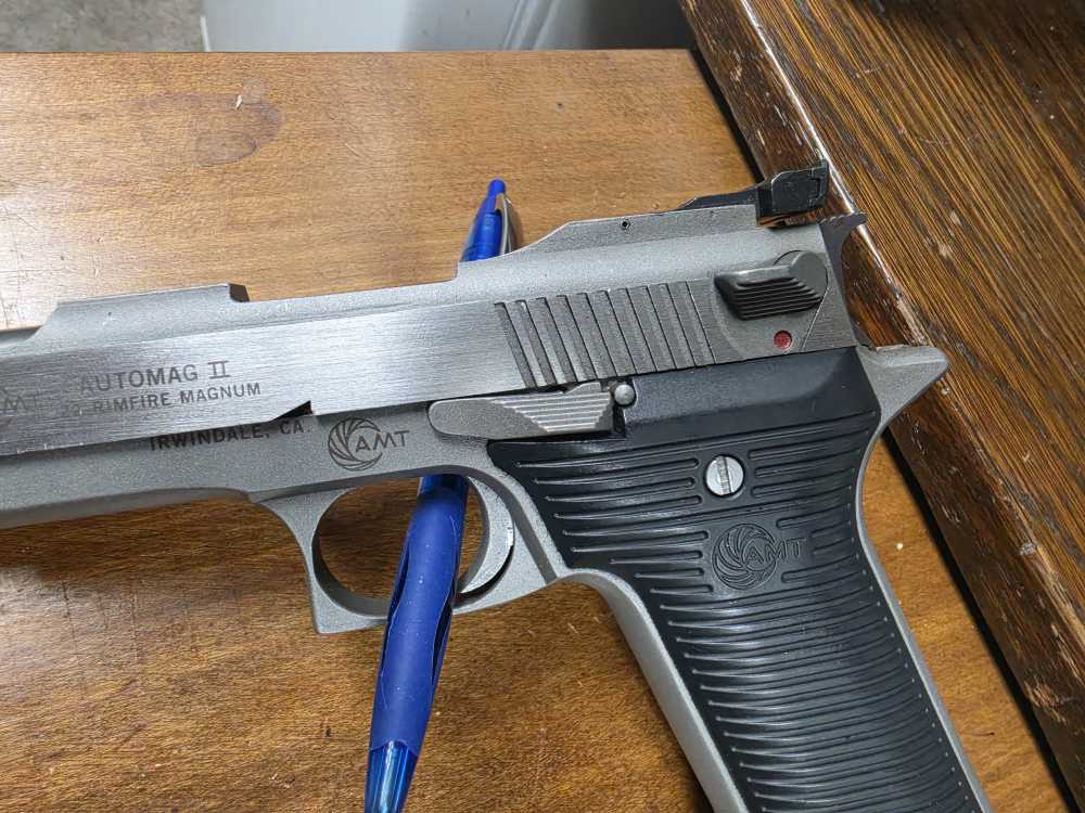 AMT Auto Mag 22 Mag Semi Automatic Stainless Pistol-img-2