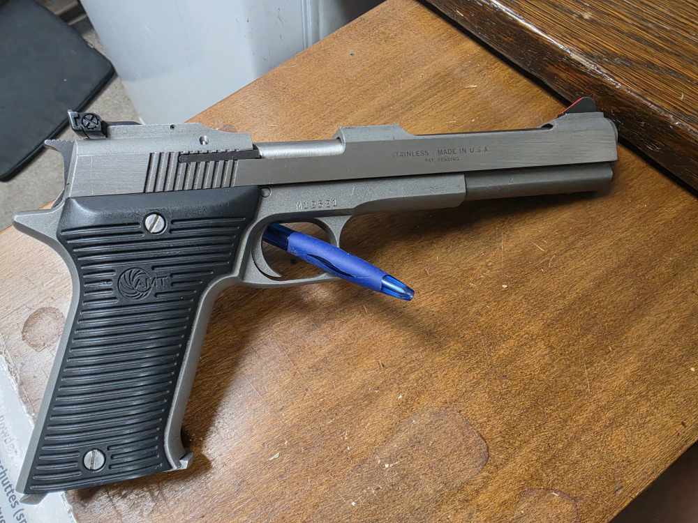 AMT Auto Mag 22 Mag Semi Automatic Stainless Pistol-img-5