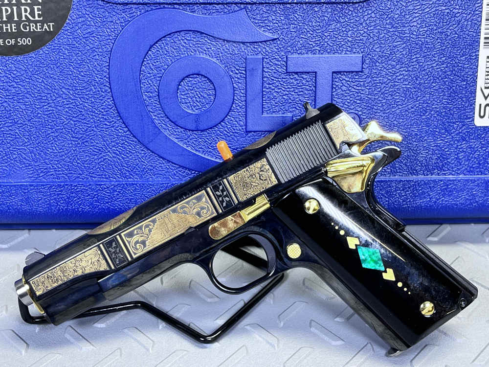 COLT MAYAN EMPIRE PAKAL THE GREAT .38 SUPER SERIAL #007 1 OF 500 NO CC FEE -img-4