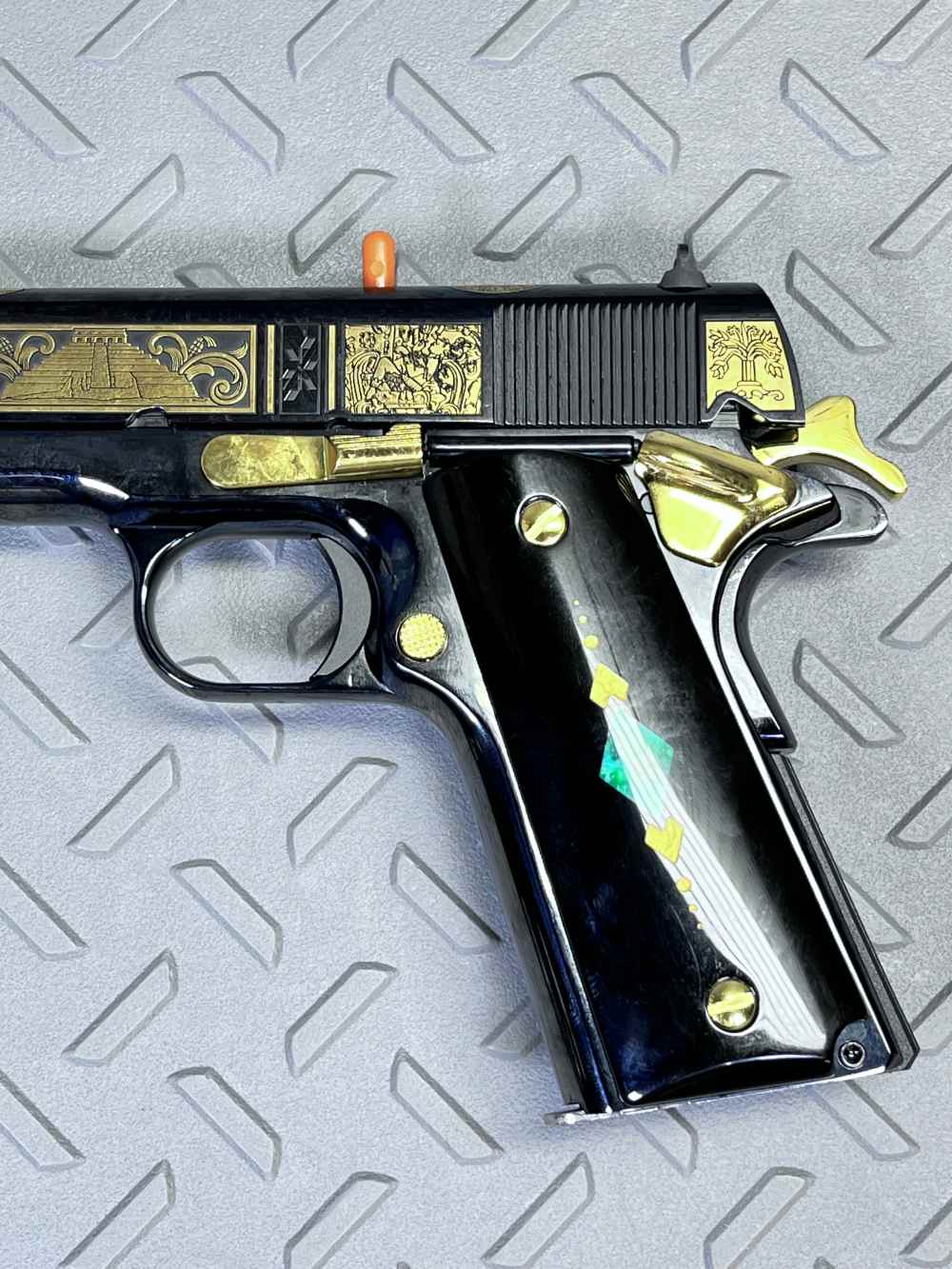COLT MAYAN EMPIRE PAKAL THE GREAT .38 SUPER SERIAL #007 1 OF 500 NO CC FEE -img-9