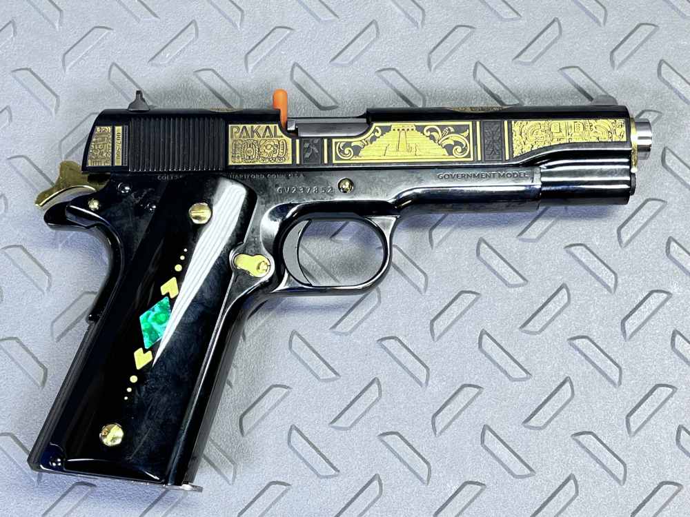 COLT MAYAN EMPIRE PAKAL THE GREAT .38 SUPER SERIAL #007 1 OF 500 NO CC FEE -img-14