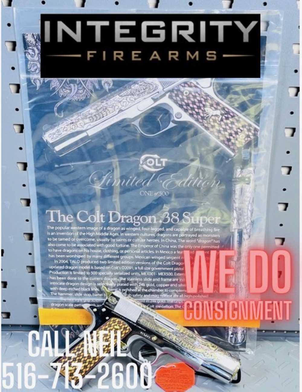 COLT TALO DRAGON RUBY EYES #005 ONE OF 500 .38 SUPER, NO CC FEES -img-0