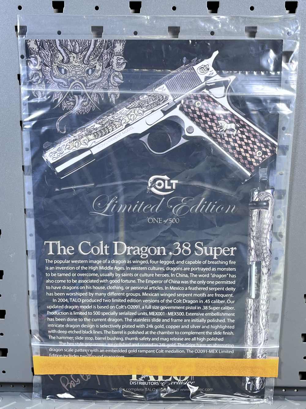 COLT TALO DRAGON RUBY EYES #005 ONE OF 500 .38 SUPER, NO CC FEES -img-33