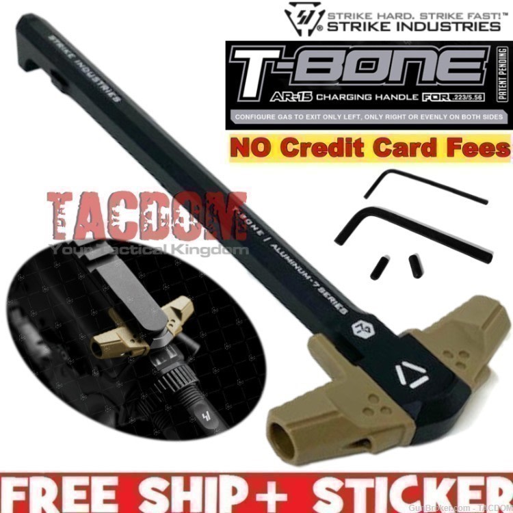 Strike Industries AR15 T-BONE Charging Handle Ambi Latchless FDE Modular AR-img-0