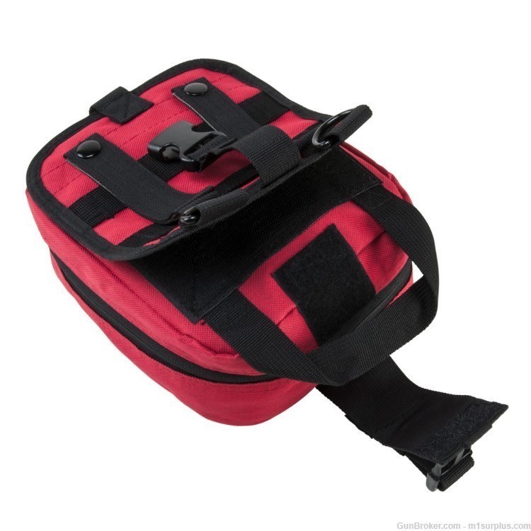 VISM Red/Black Molle Compatible Tactical EMT Pouch For Storing Medical Kit-img-2