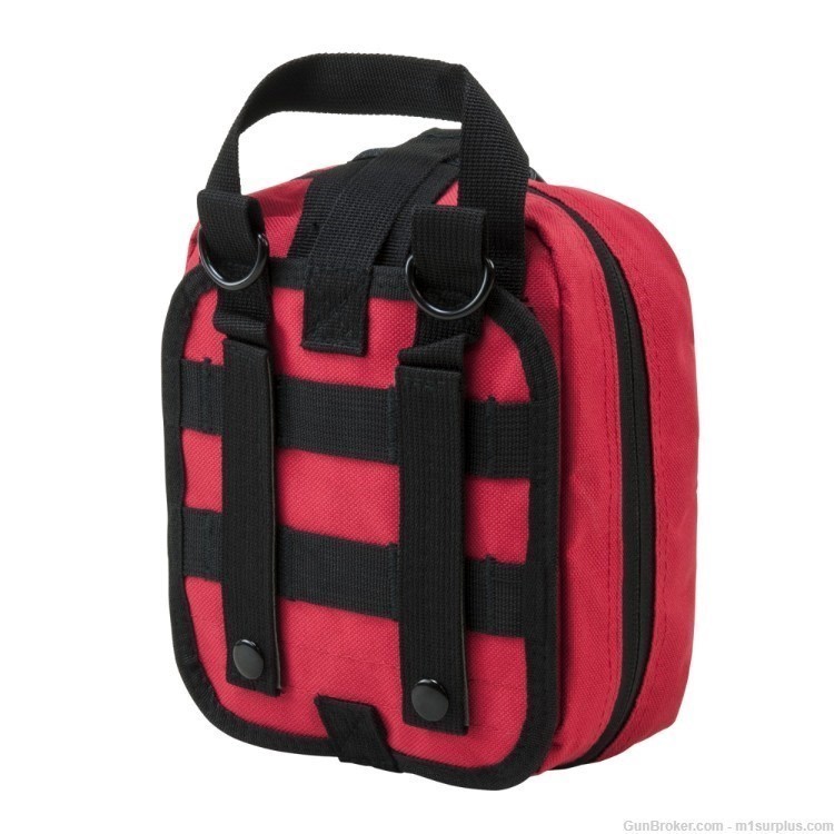 VISM Red/Black Molle Compatible Tactical EMT Pouch For Storing Medical Kit-img-1