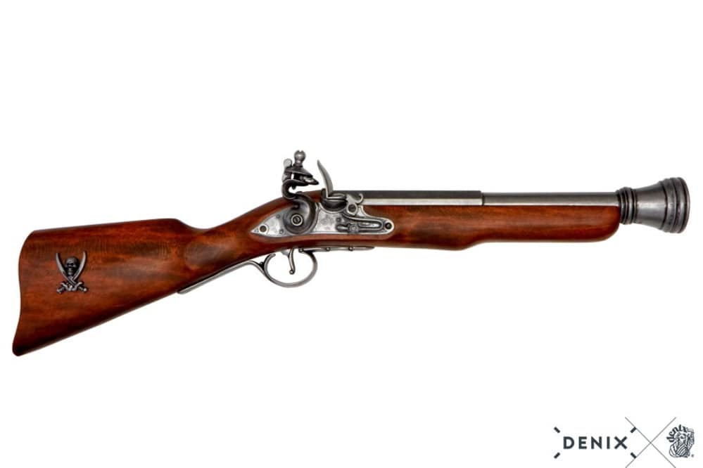 1700s Pirate Blunderbuss Flintlock Pistol Non-Firing Replica Gun by Denix -img-0