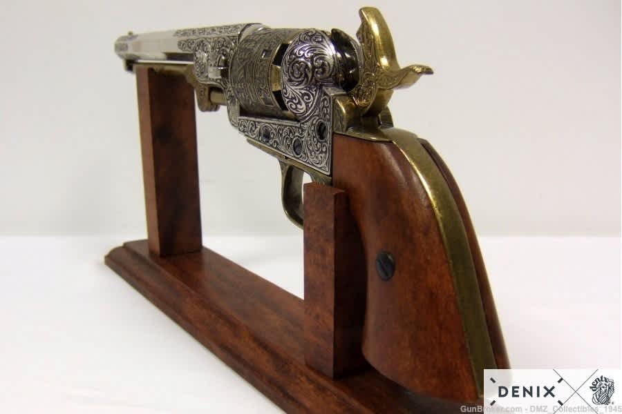 Civil War M1851 Gold & Nickel Navy Pistol Non Firing Replica Gun by Denix-img-3