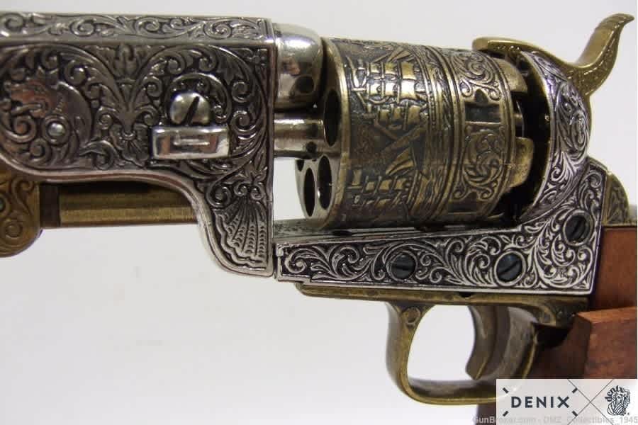 Civil War M1851 Gold & Nickel Navy Pistol Non Firing Replica Gun by Denix-img-4