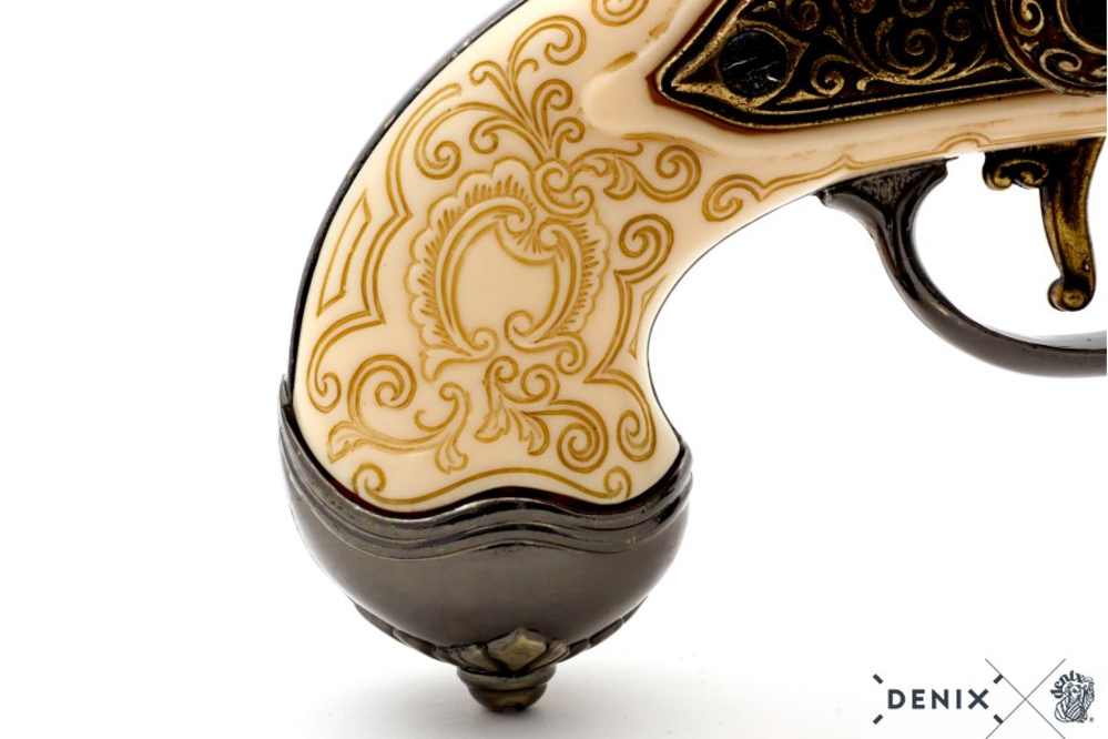 1680 Italian Replica 3 Barrel Flintlock Pistol by Denix of Spain-img-11