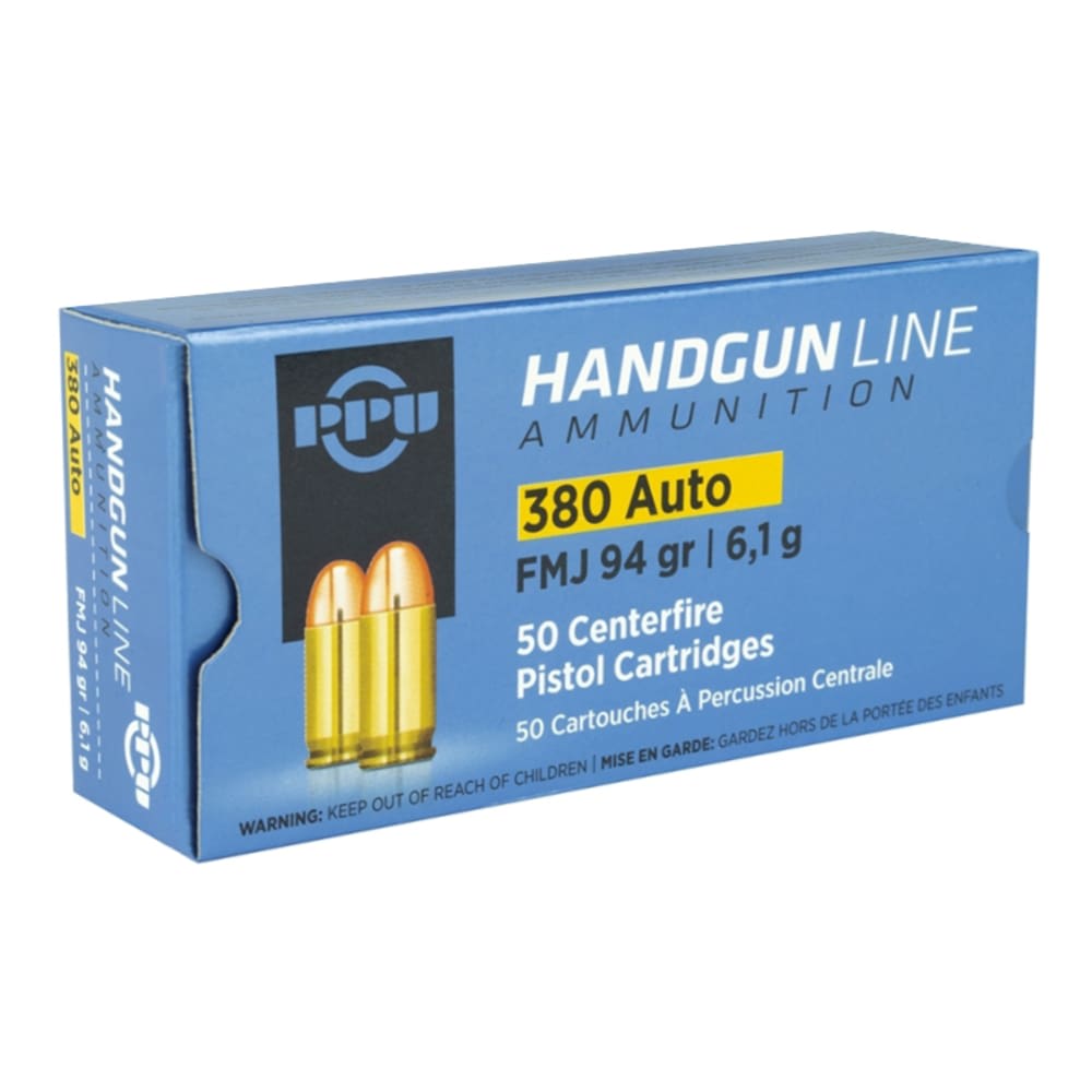 50 Rounds - 380 ACP 94 Grain Brass FMJ Prvi Partizan Handgun Ammo PPU-img-2