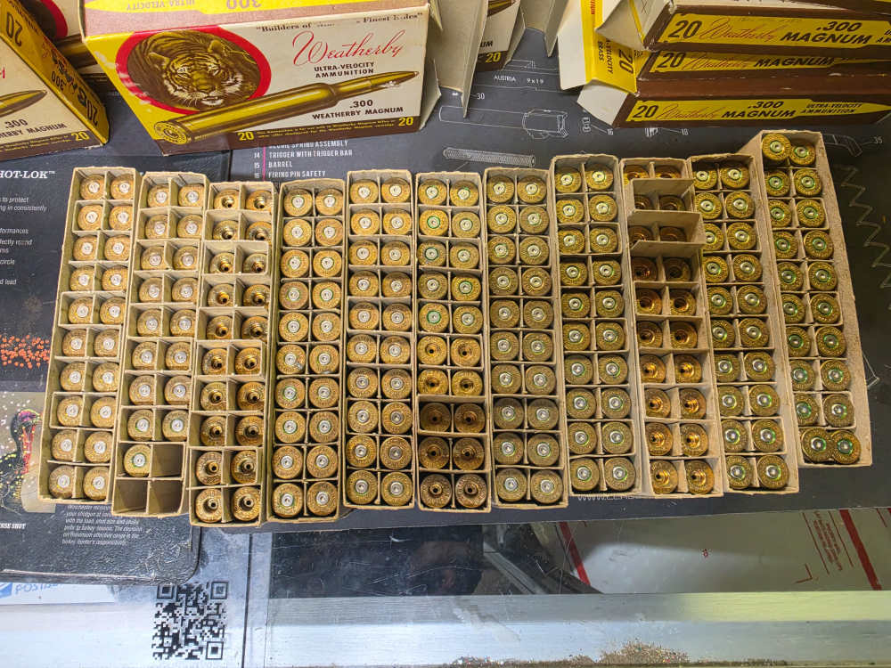 300 Weatherby Magnum Empty Brass 217 Pieces w/ Boxes-img-1