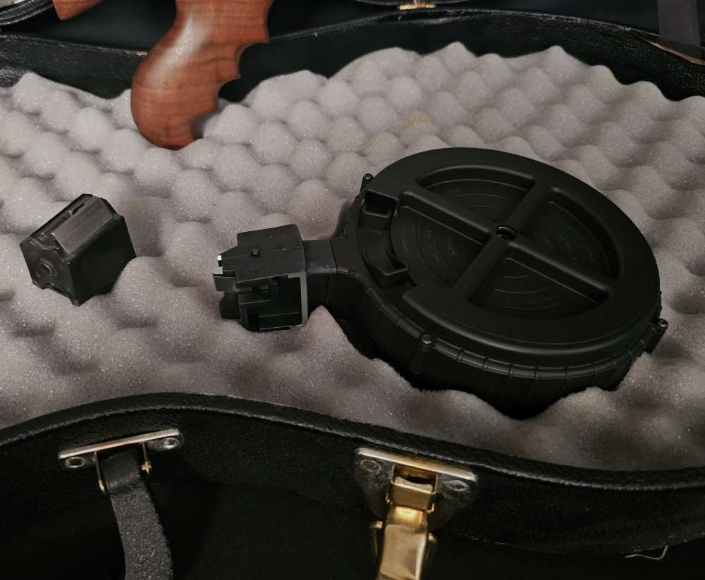 Ruger 10/22 .22 L.R. with Tommy Gun Conversion Kit, Violin Case Drum Mag-img-13