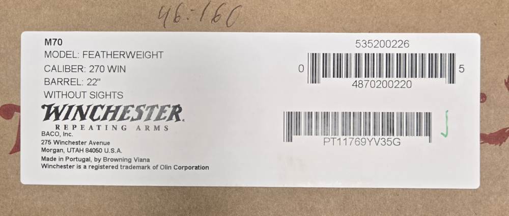 Winchester M70 Featherweight 270win 22" barrel NIB 46-160-img-7