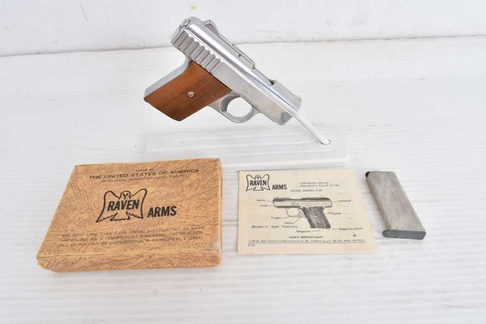 Raven Arms P-25 .25 ACP – Stainless – Very Clean – Box & Manual-img-11