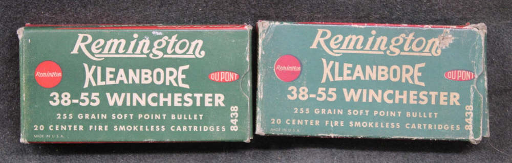 TWO Boxes .38-55 Remington Kleanbore ammo 39 rounds ammunition vintage-img-0