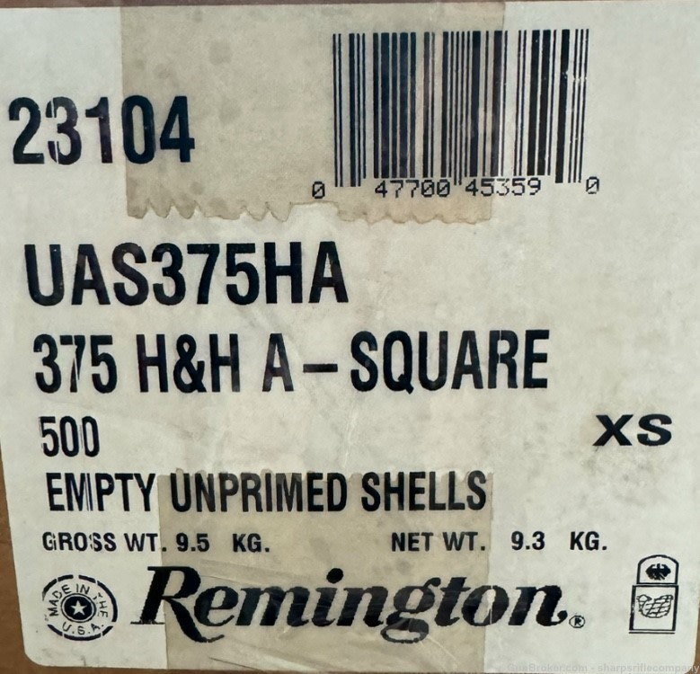 Remington Unprimed Rifle Brass 375 H&H Magnum Caliber-img-1