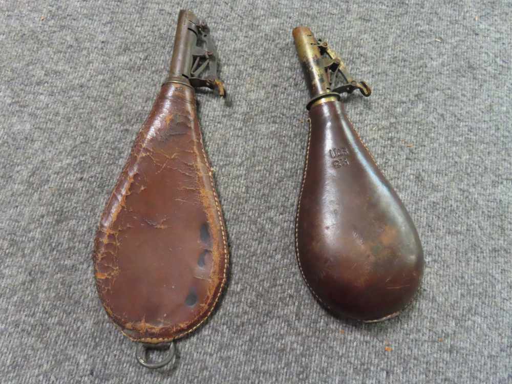2-ONE POUND LEATHER SHOT POUCHES WITH WORKING SPOUTS-img-1