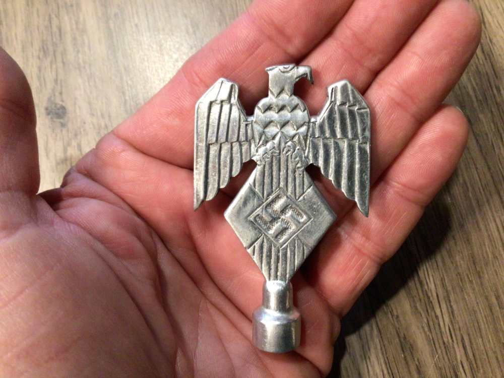 Original WWII German HJ Auto Flag Topper— Near Mint-img-0