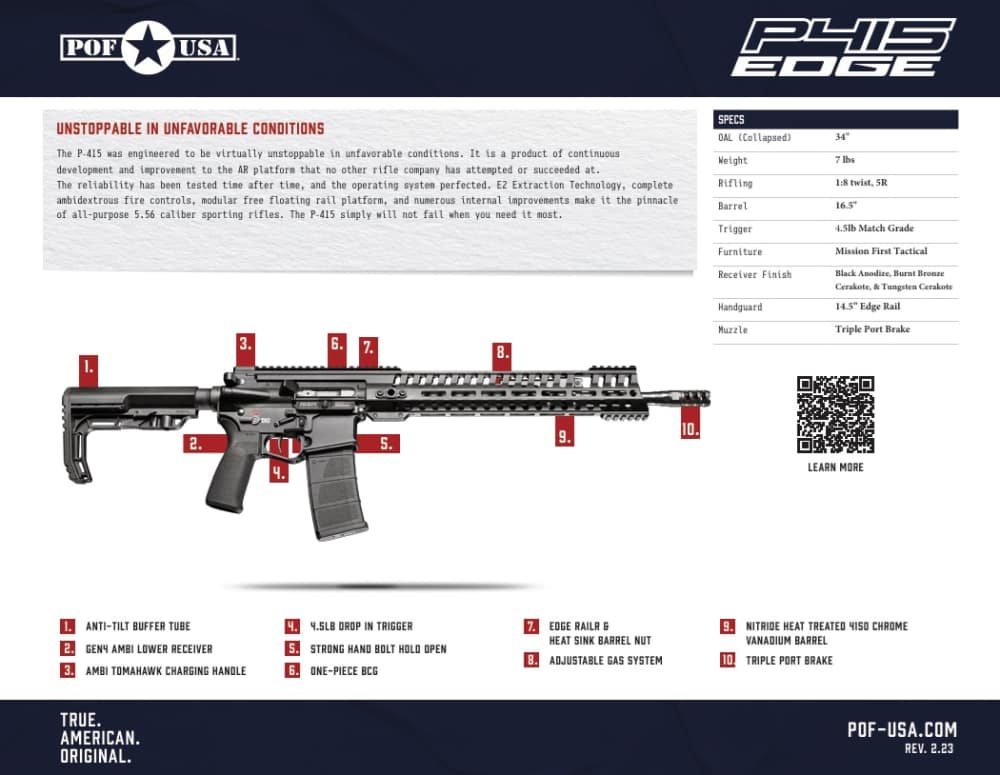 LNIB Patriot Ordnance Factory P-415 Edge 5.56 Rifle + $300 Accessories ODG -img-59