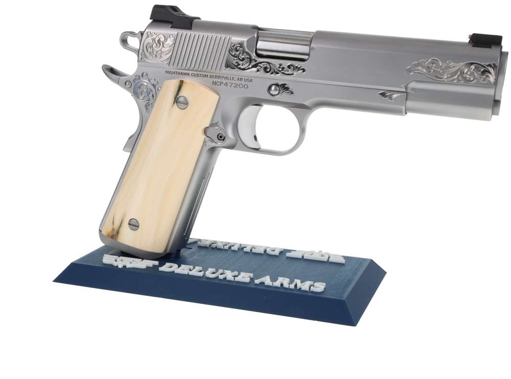 NEW! Nighthawk Custom VIP Silver 1911 45ACP Hand Engraved NHC Mammoth Grips-img-5