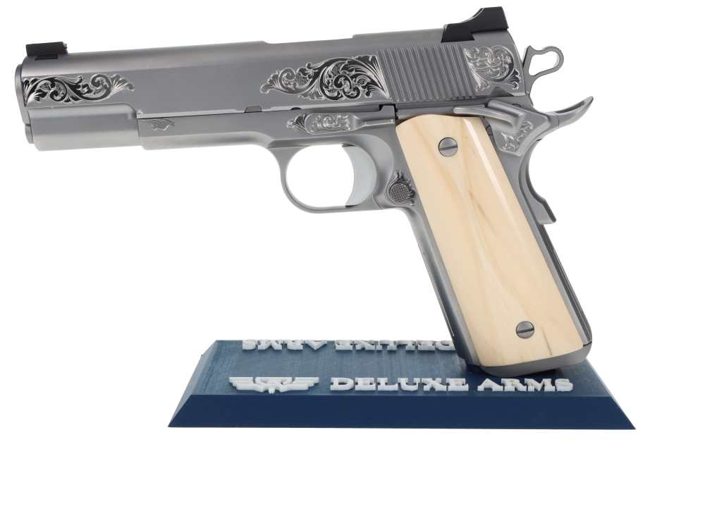 NEW! Nighthawk Custom VIP Silver 1911 45ACP Hand Engraved NHC Mammoth Grips-img-13