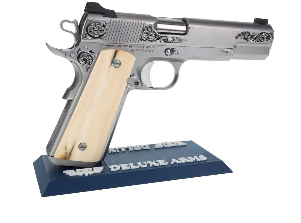 NEW! Nighthawk Custom VIP Silver 1911 45ACP Hand Engraved NHC Mammoth Grips-img-21