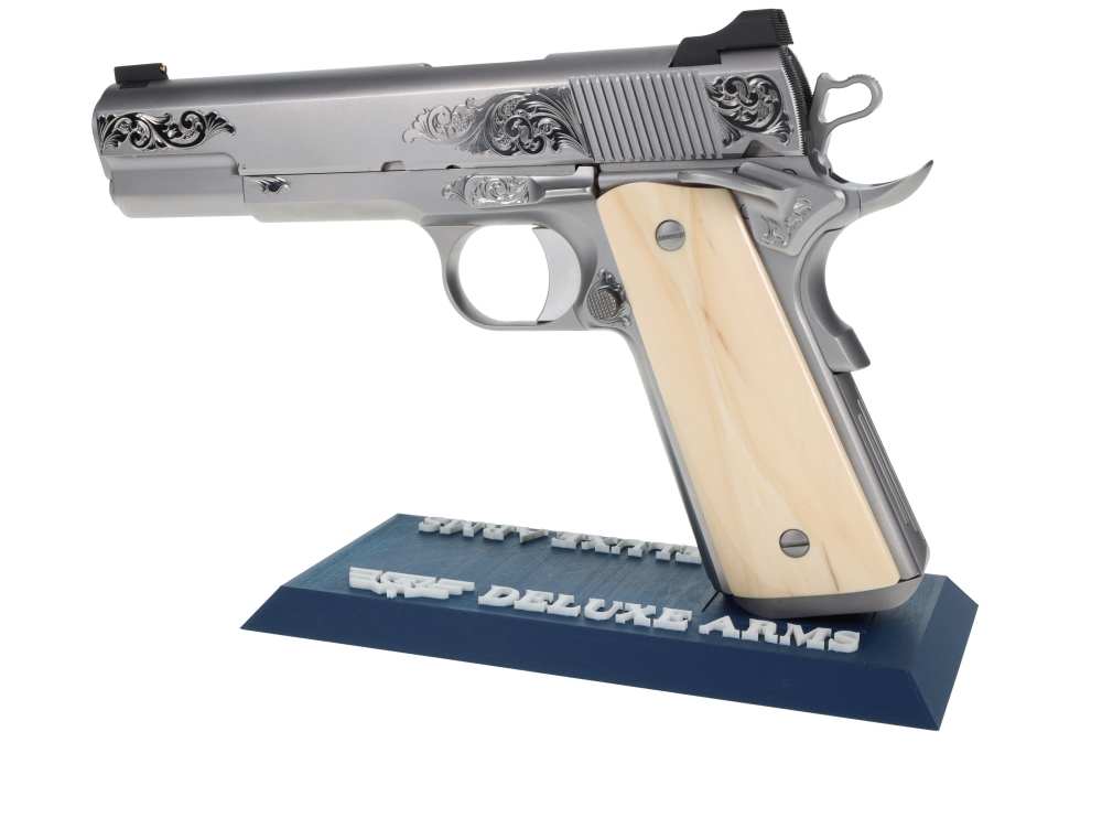 NEW! Nighthawk Custom VIP Silver 1911 45ACP Hand Engraved NHC Mammoth Grips-img-14