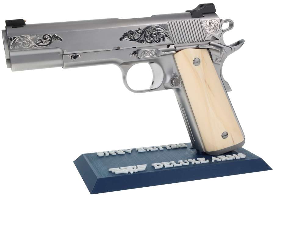 NEW! Nighthawk Custom VIP Silver 1911 45ACP Hand Engraved NHC Mammoth Grips-img-12