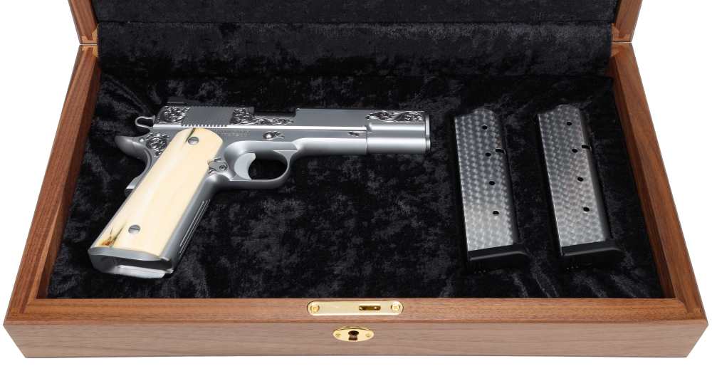 NEW! Nighthawk Custom VIP Silver 1911 45ACP Hand Engraved NHC Mammoth Grips-img-2