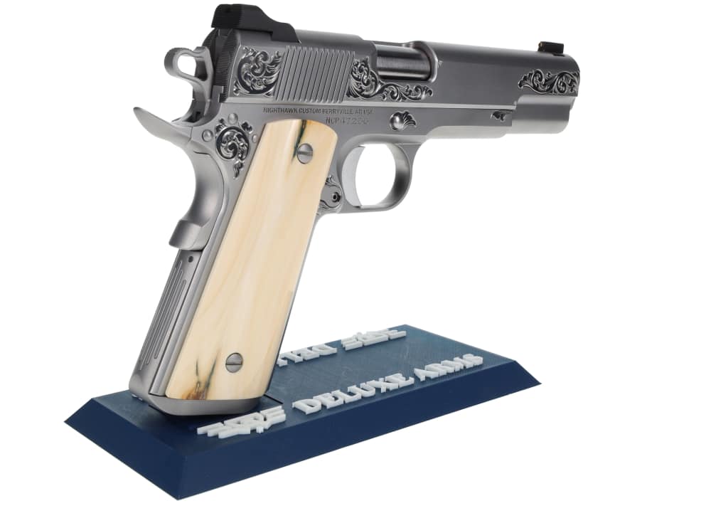 NEW! Nighthawk Custom VIP Silver 1911 45ACP Hand Engraved NHC Mammoth Grips-img-20