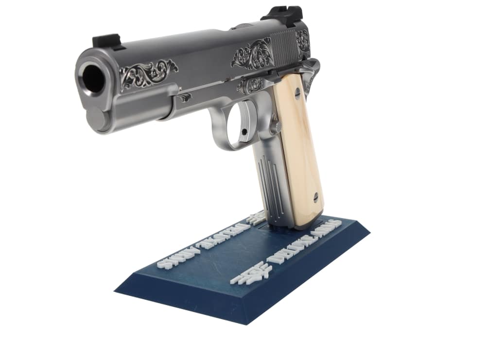 NEW! Nighthawk Custom VIP Silver 1911 45ACP Hand Engraved NHC Mammoth Grips-img-10