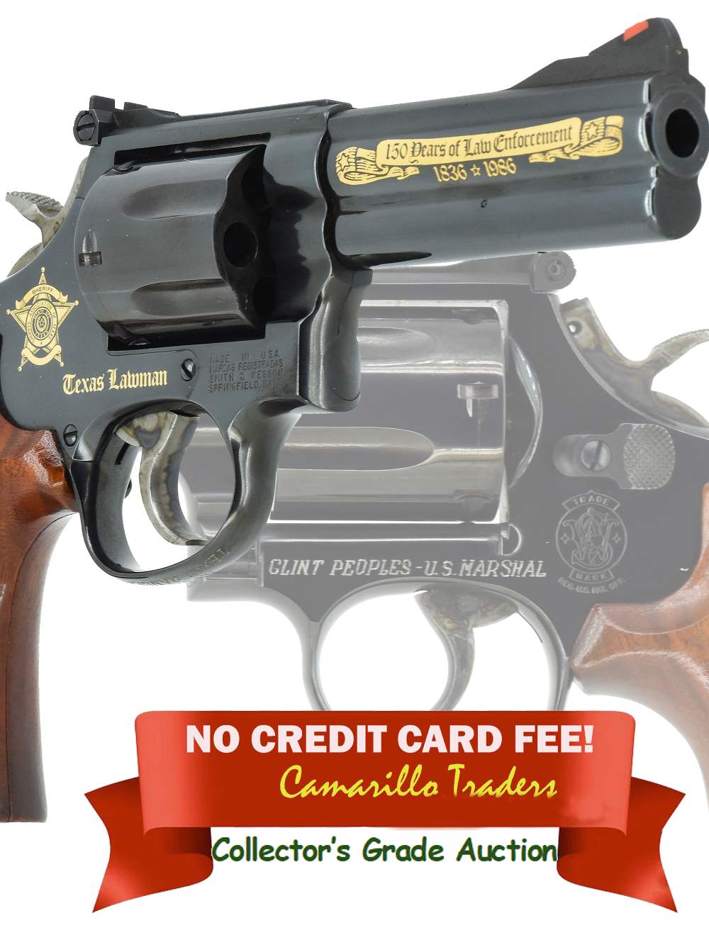 Smith & Wesson 586 357mag 4-in Texas Lawman 1986 Clint Peoples Presentation-img-0