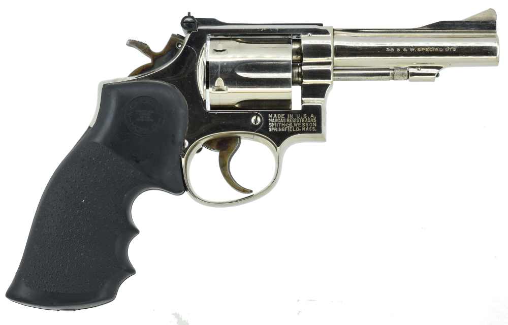 Smith & Wesson 15-3 .38-special 4-inch Nickel Combat Masterpiece 1969 -img-1