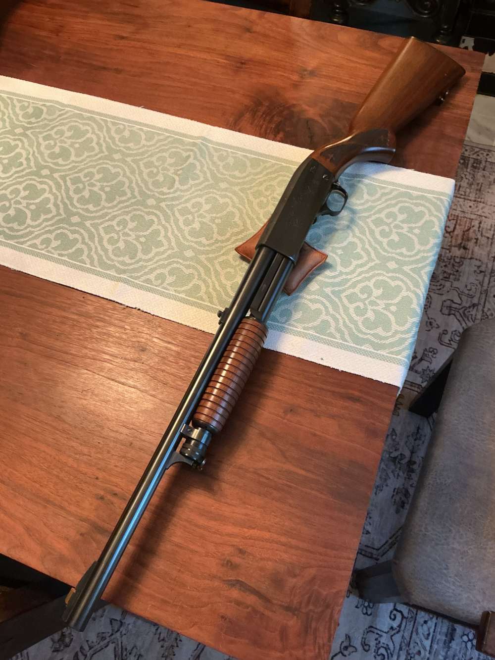 Ithaca M37 .12 Ga Shotgun “1946 WW2 Trench S/N983573” D.S. Police Assembly -img-0