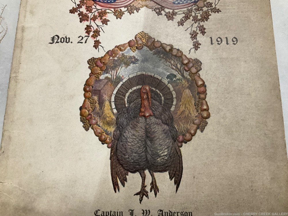 Antique Camp Merritt US Infantry thanksgiving menu 1919 company L 13th army-img-3